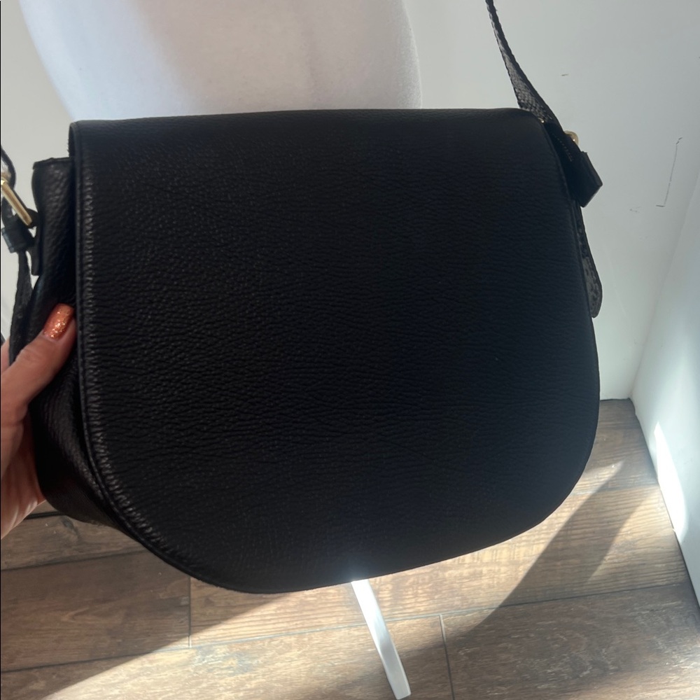 Laura di maggio italian snake skin and black leather cross body Bag